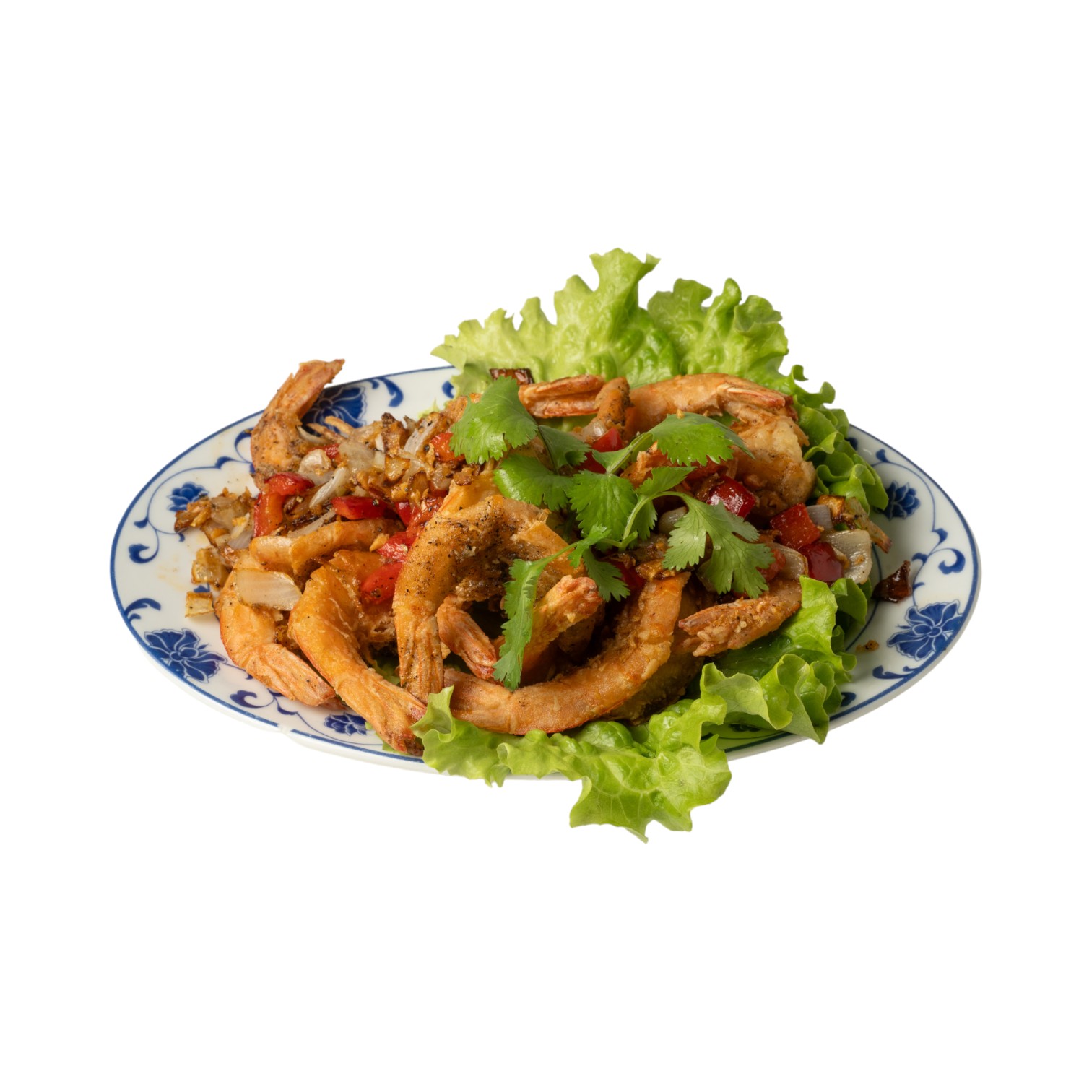 Crevettes sautées au sel et poivre