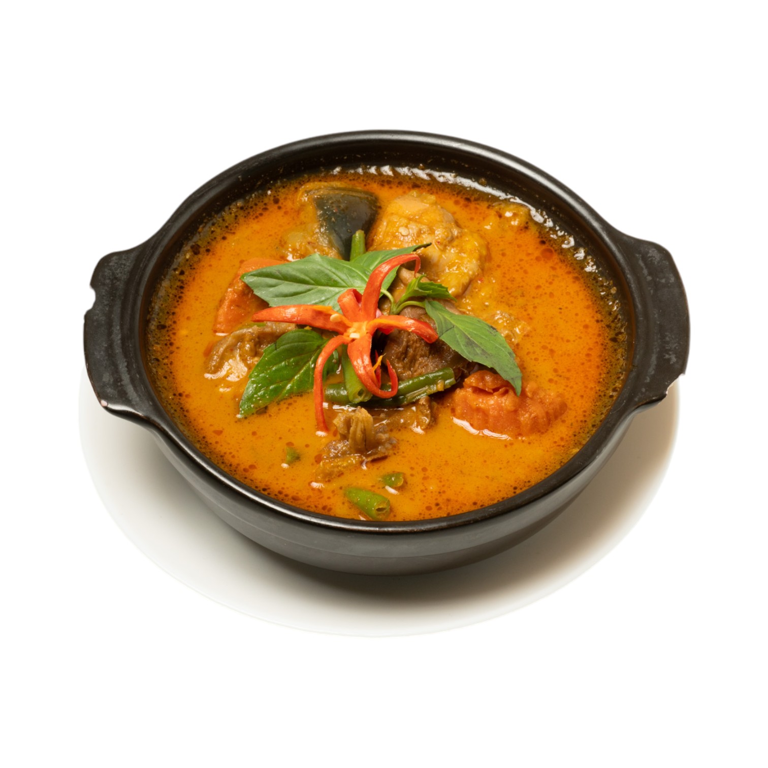 Soupe de poulet au curry avec vermicelles ou riz