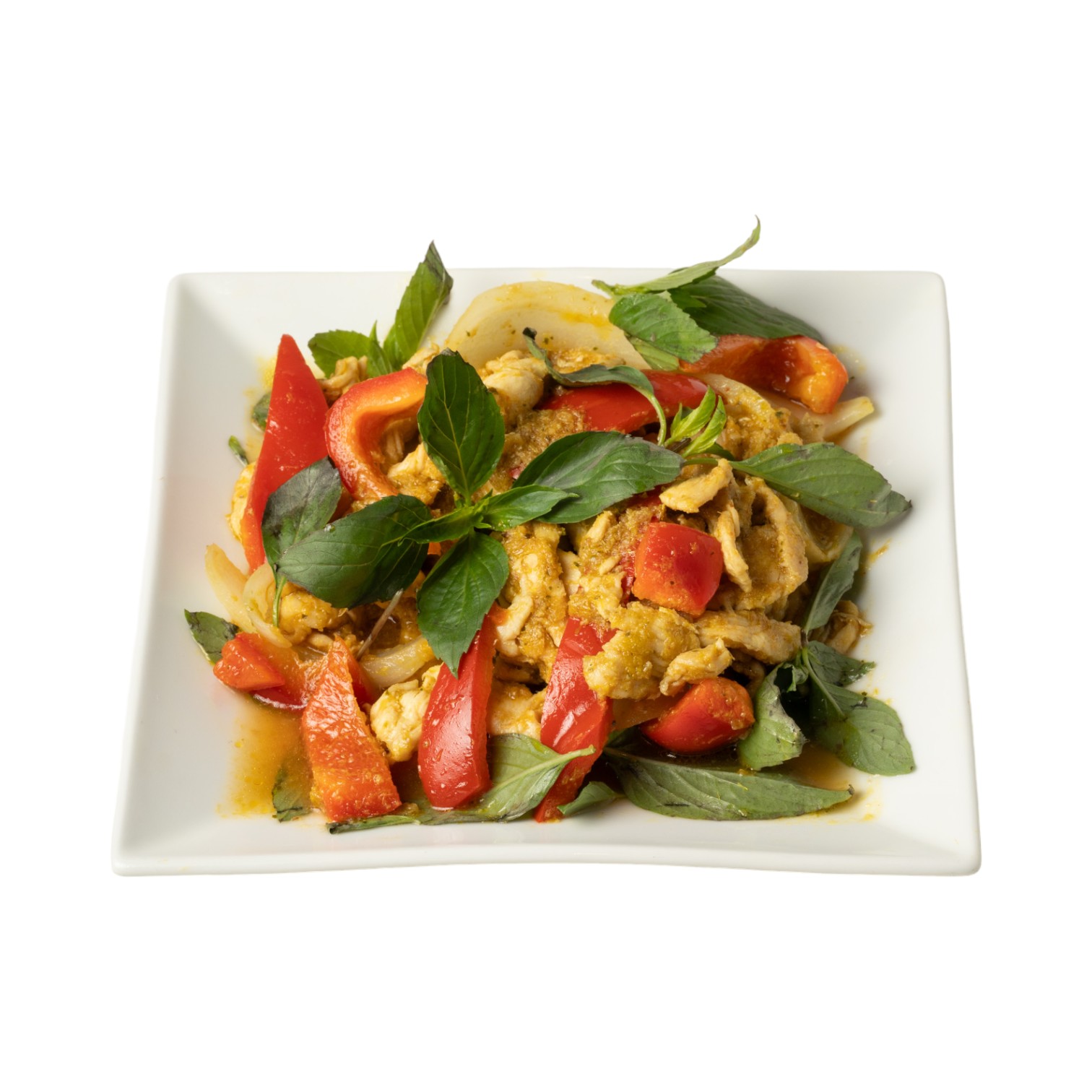 Poulet ou Bœuf sauté au basilic